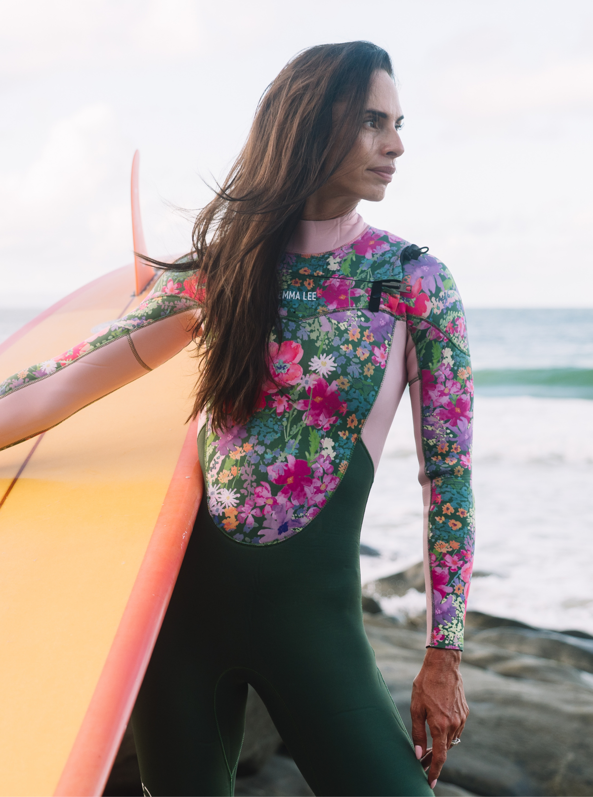Women's Steamer Chest Zip Wetsuit 4/3mm- Garden By The Sea