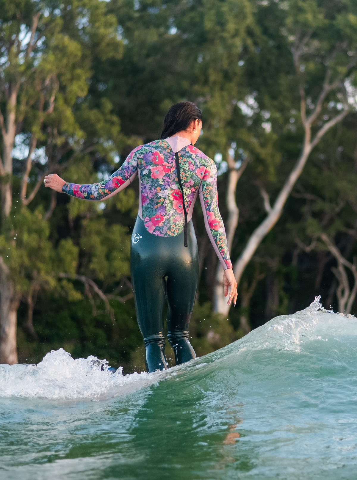 Women's Steamer Back Zip Wetsuit 3/2mm- Garden By The Sea