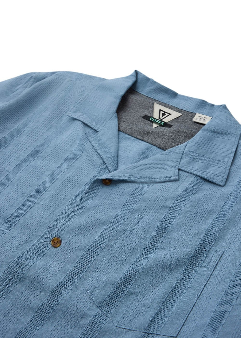 Vissla Quatro Casas Eco SS Shirt in Faded Denim, view 3