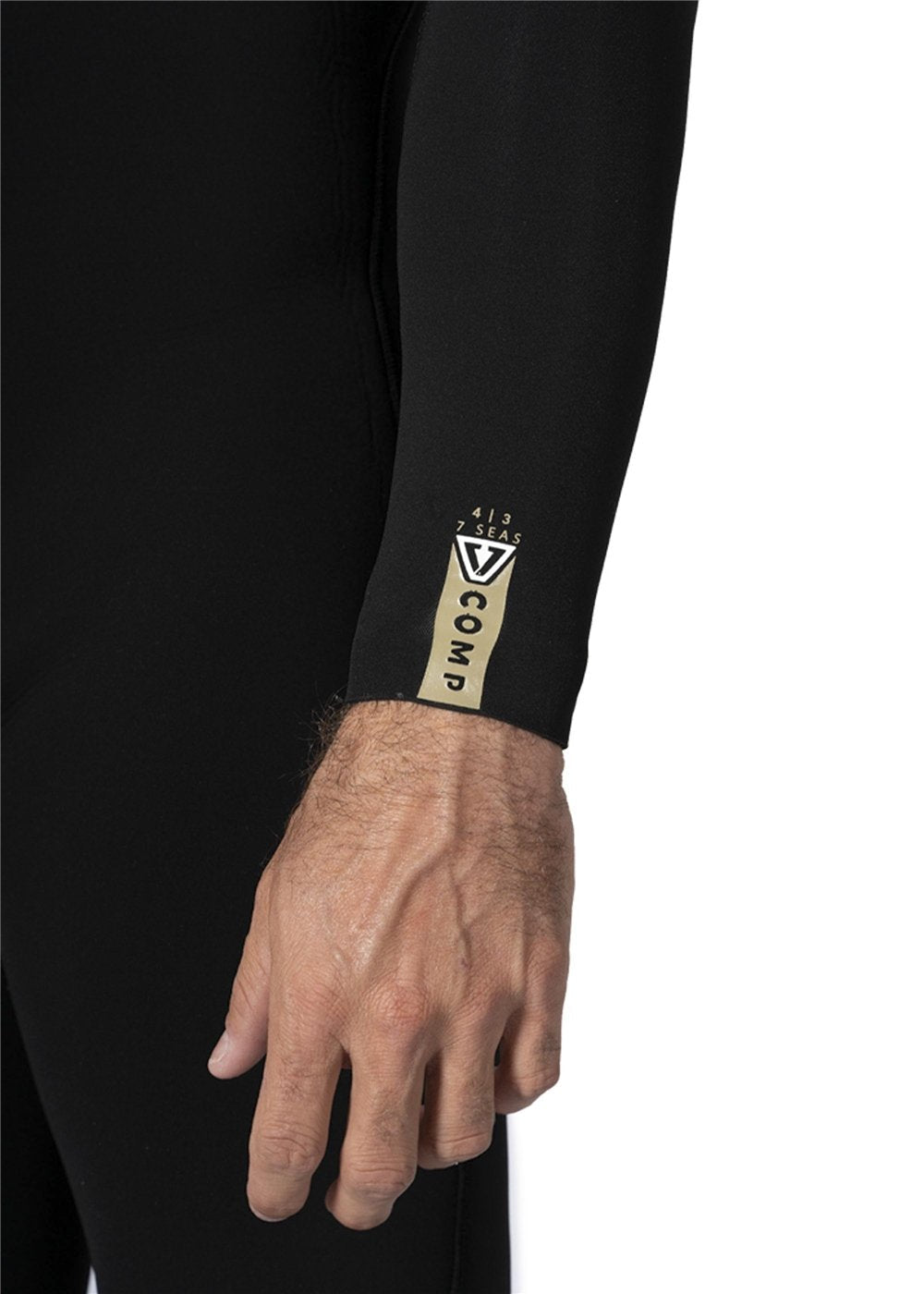 Vissla 7 Seas Comp 3/2 Full Chest Zip Wetsuit in Black, view 4