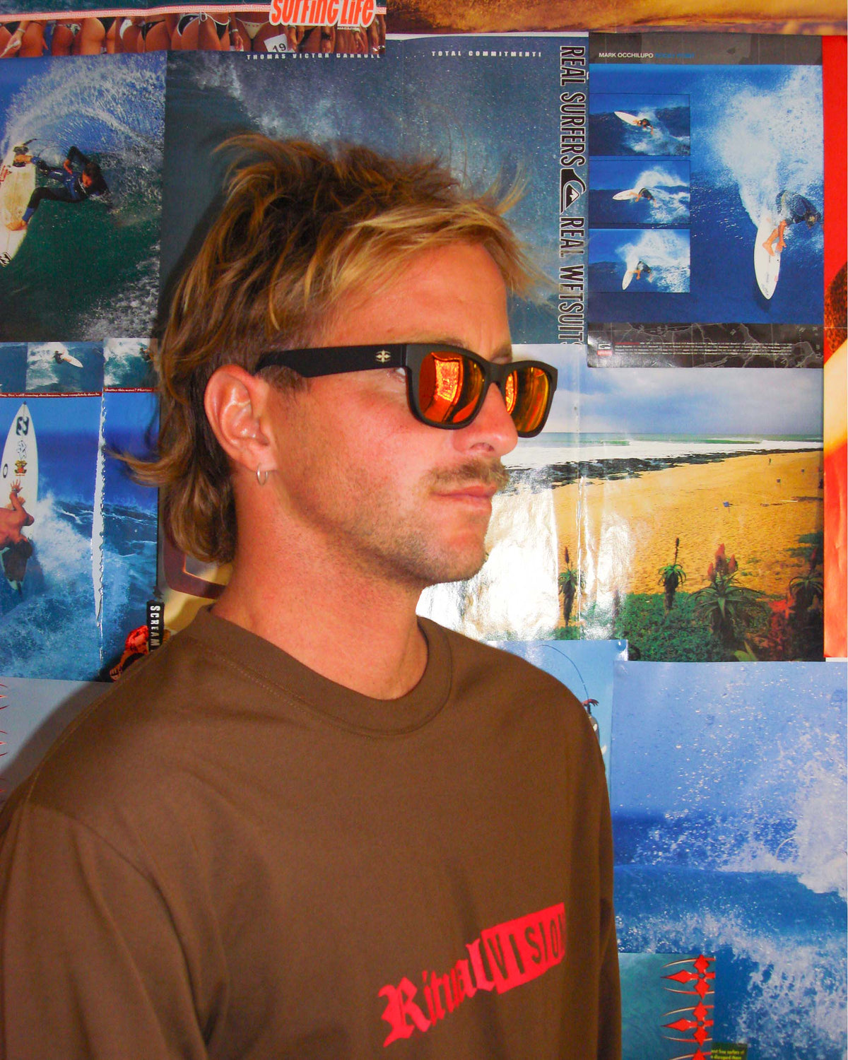 BAD HABIT - MATTE BLACK / ORANGE REFLECTIVE POLARISED