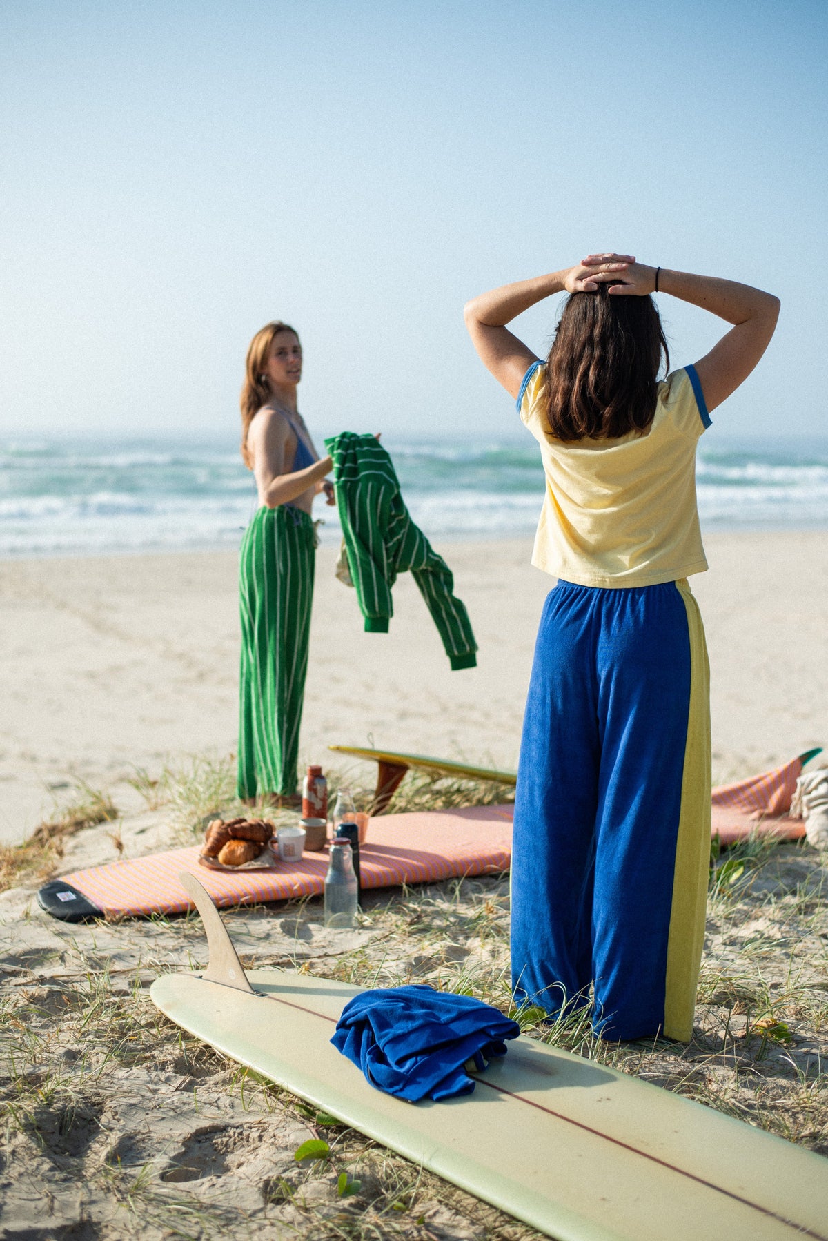 Après Surf Panel Pant in Blue & Yellow - Atmosea