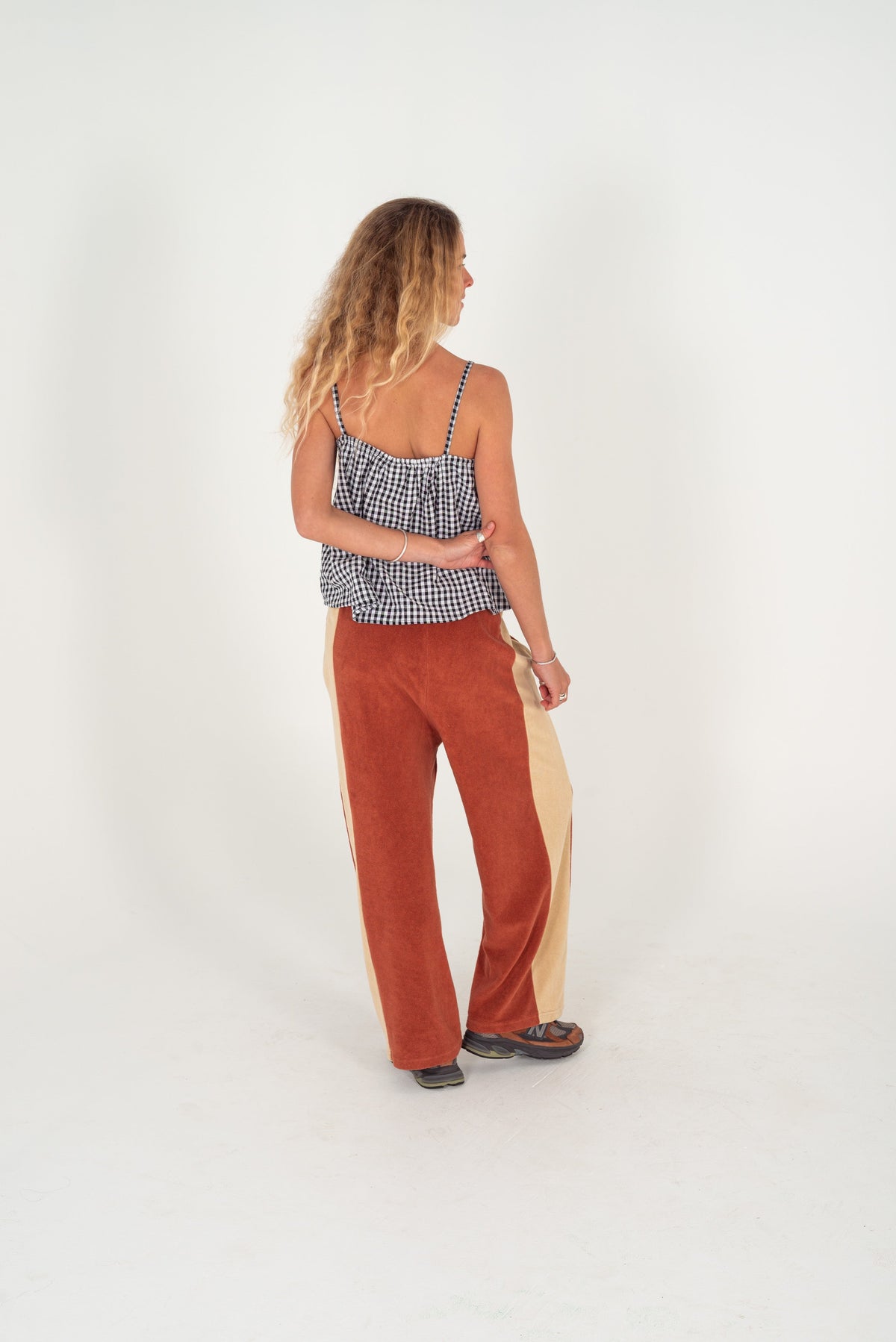 Aura Button Cami Top in Black Gingham - Atmosea