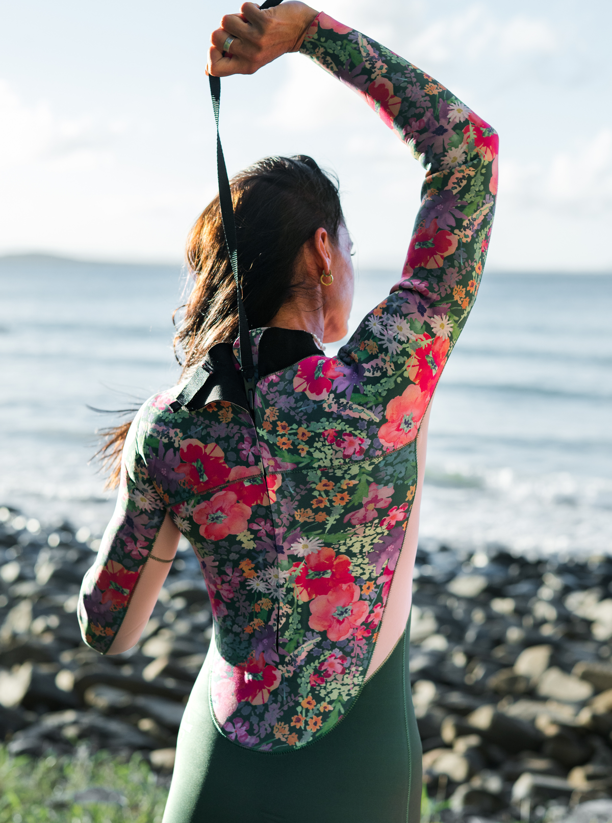 Women's Steamer Back Zip Wetsuit 3/2mm- Garden By The Sea