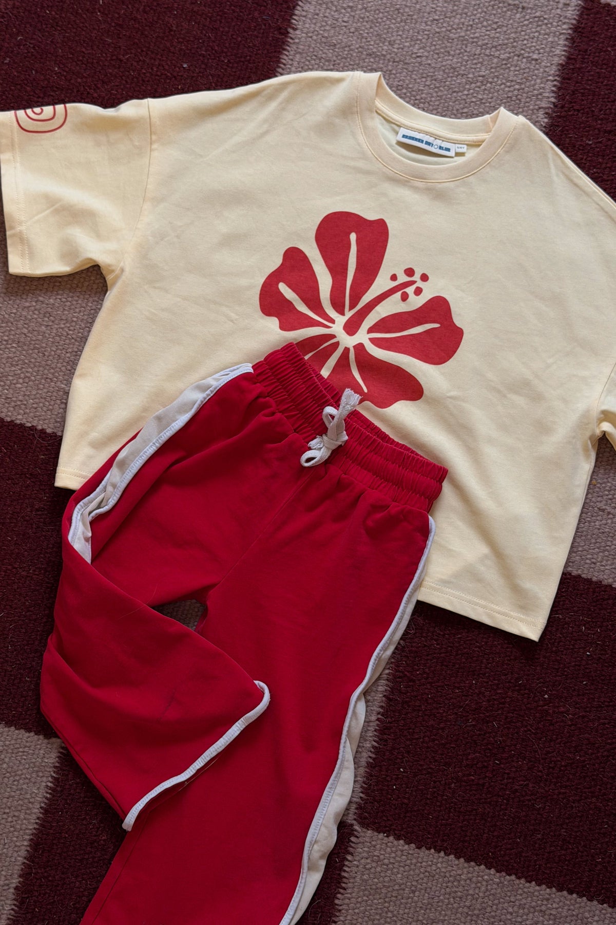 Kids Hibiscus Box Tee - Lemon