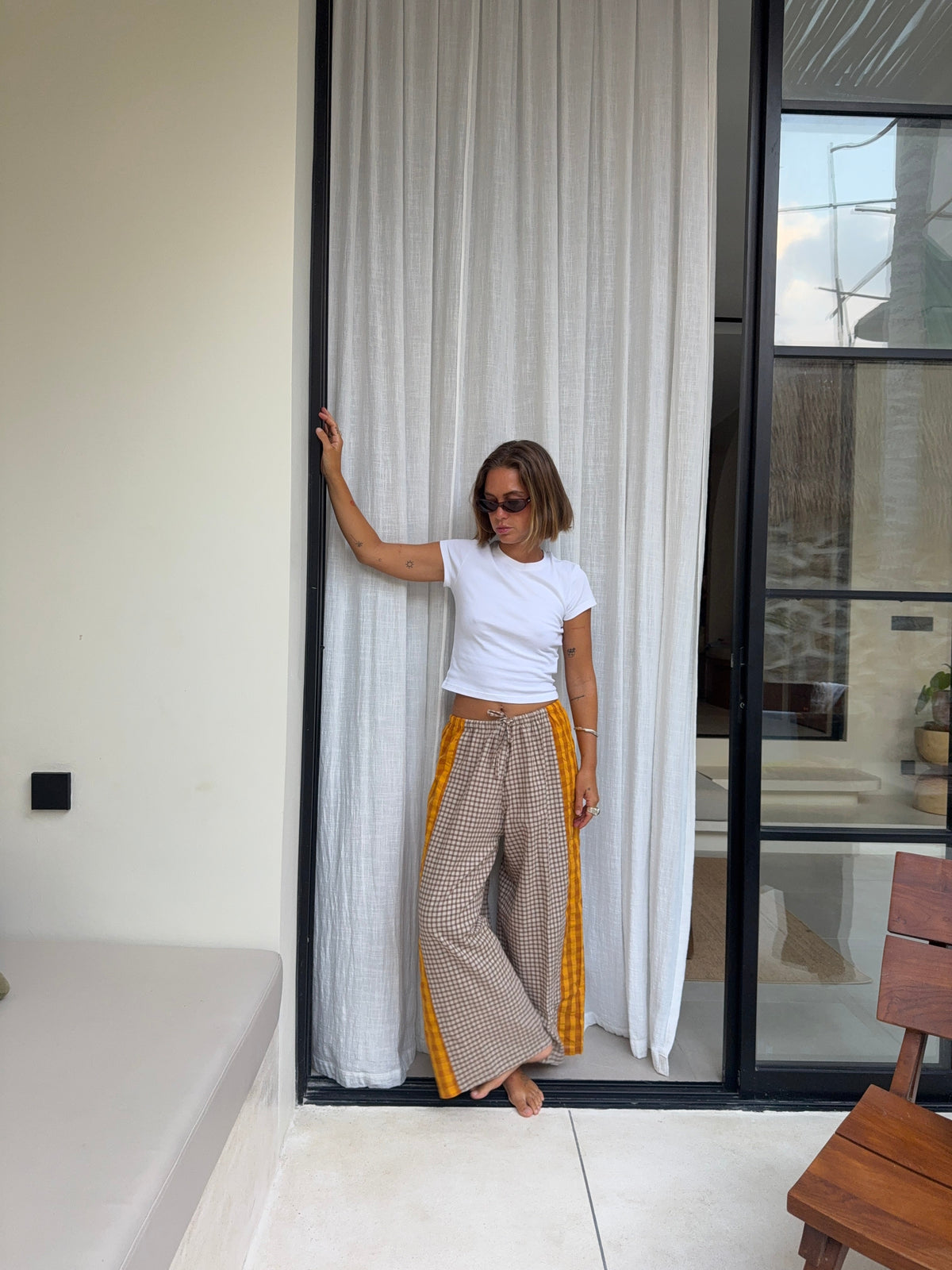 Patchwork Pant in Ginger Gingham - Atmosea