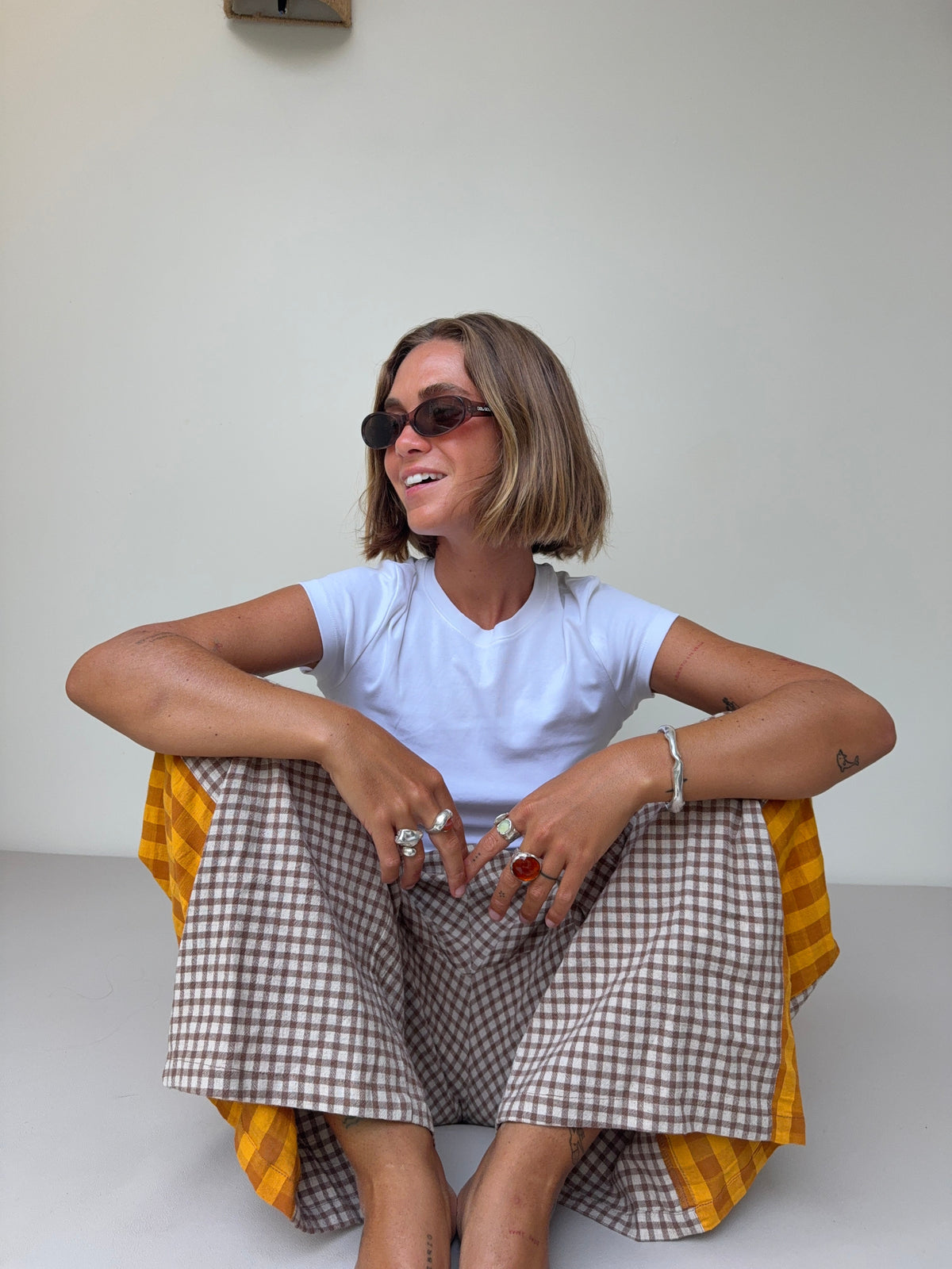 Patchwork Pant in Ginger Gingham - Atmosea
