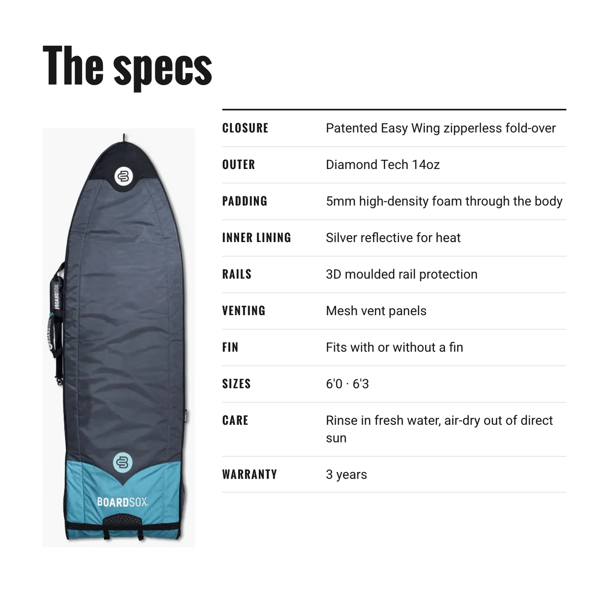 Boardsox Zipperless Mid Length Surfboard Cover