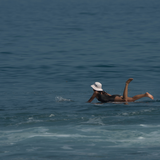 Rose Water Boardsox surf hat in soft pink