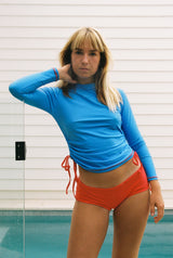 Ruched Rashguard - Blue Snap