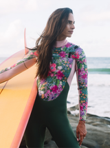 Women's Steamer Chest Zip Wetsuit 4/3mm-  Garden By The Sea