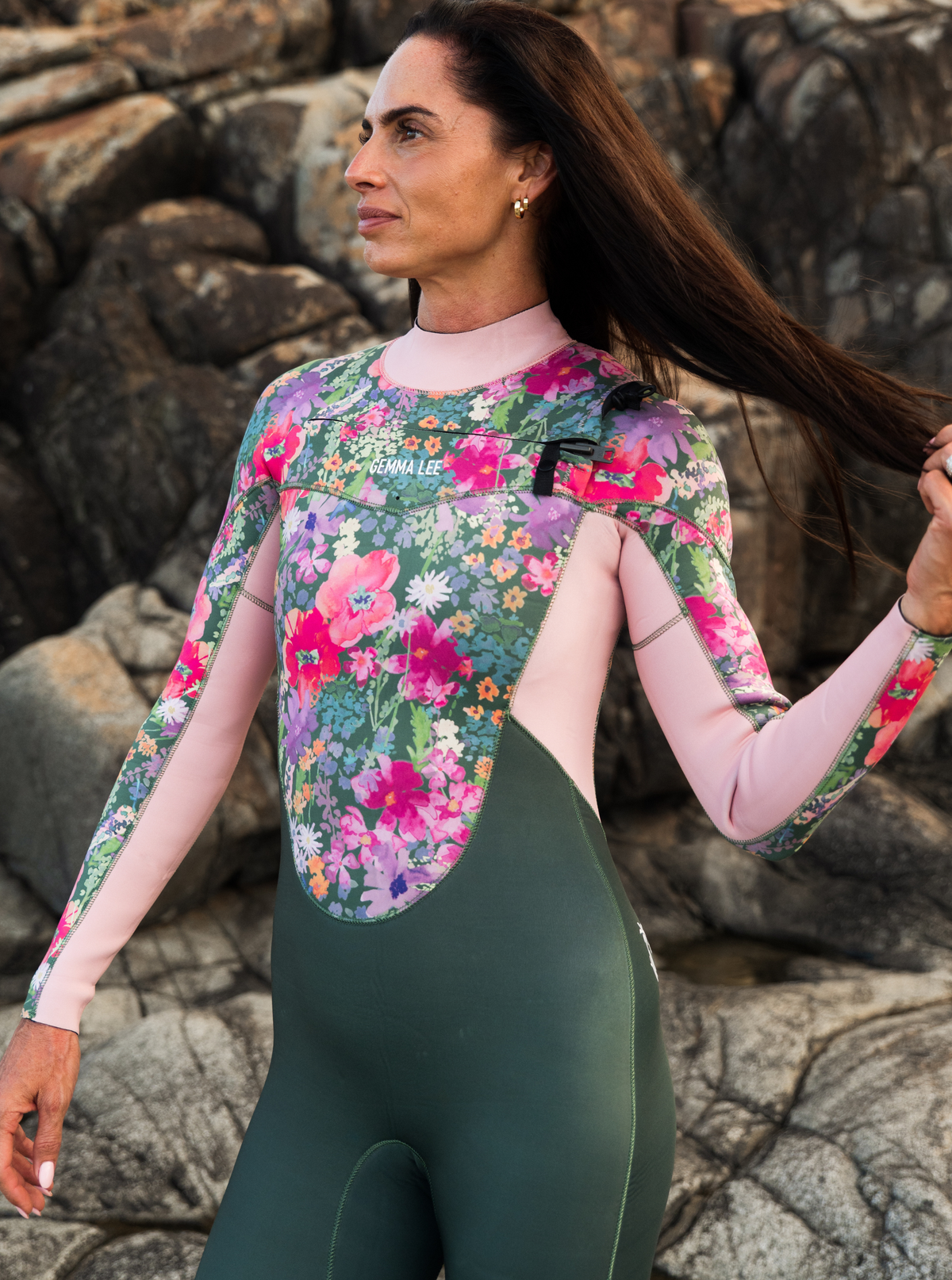 Women's Steamer Chest Zip Wetsuit 4/3mm-  Garden By The Sea