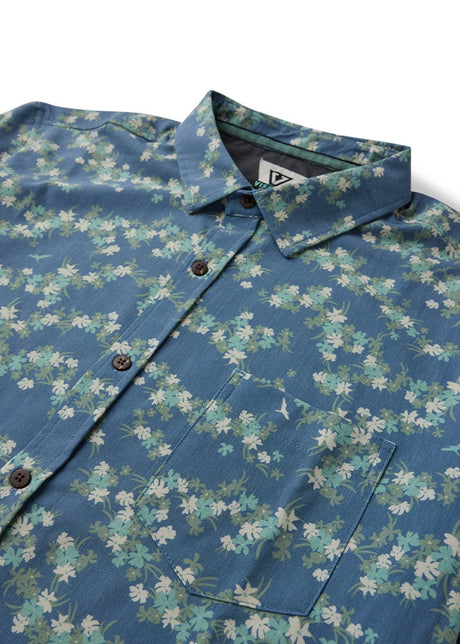 Vissla Tropicanica Hybrid Eco Boys SS Shirt in Blue Haze, view 3