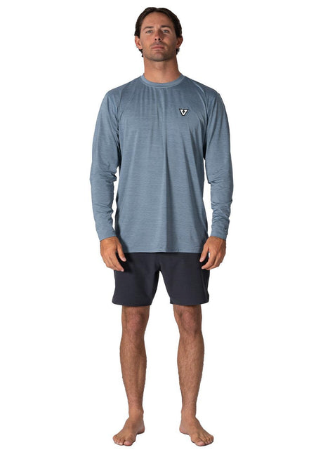 Vissla Youth Twisted LS Sun Shirt in Slate Heather, view 2