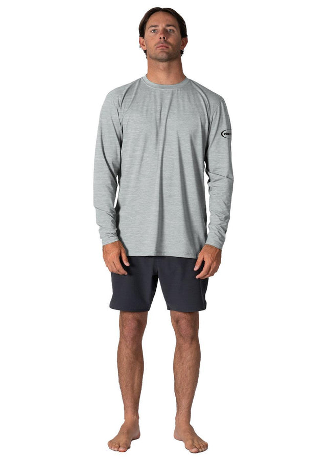 Vissla Youth Pro Comp LS Sun Shirt in Storm Grey