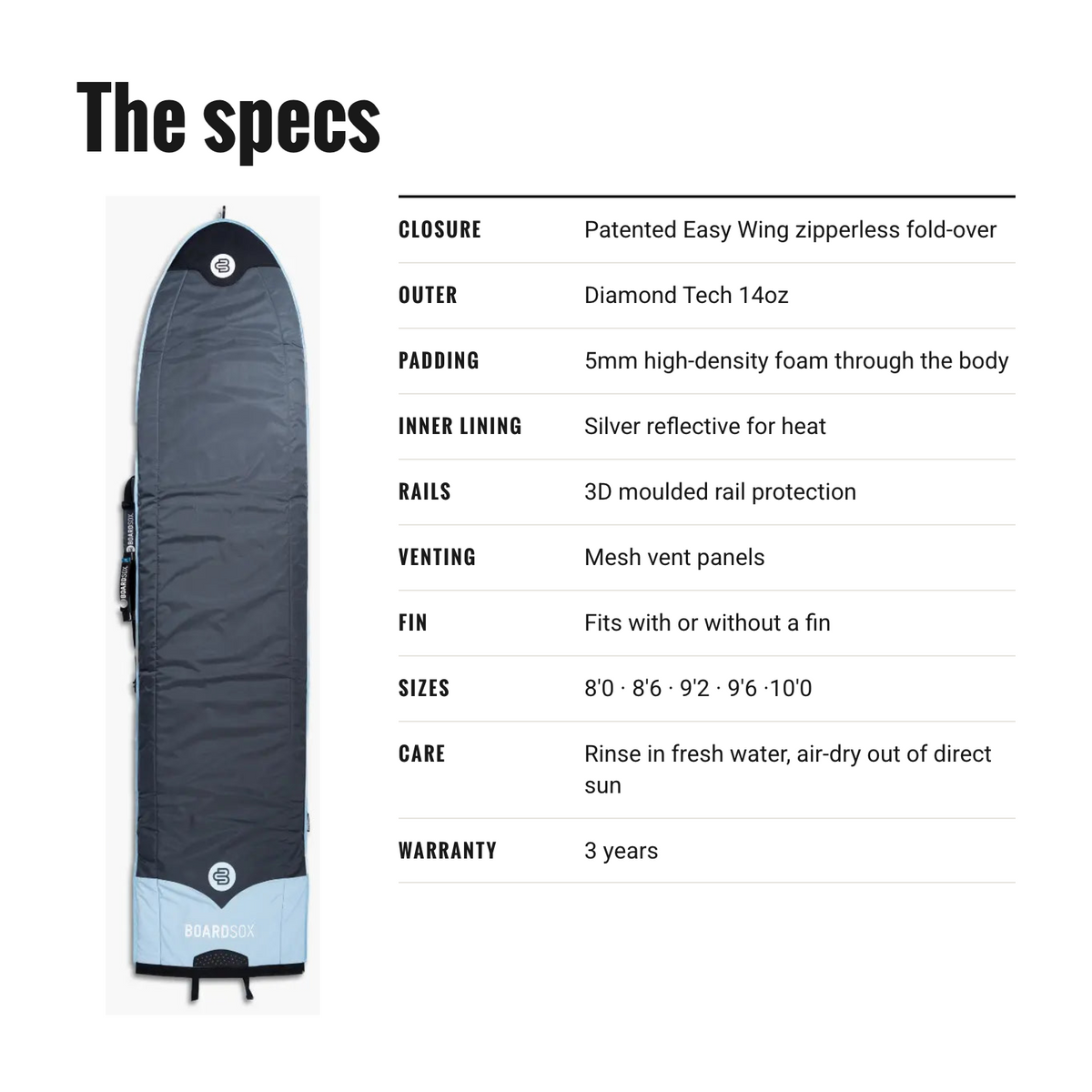 Boardsox Zipperless Longboard Surfboard Cover
