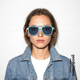 Newport Fluro Blue White Arms