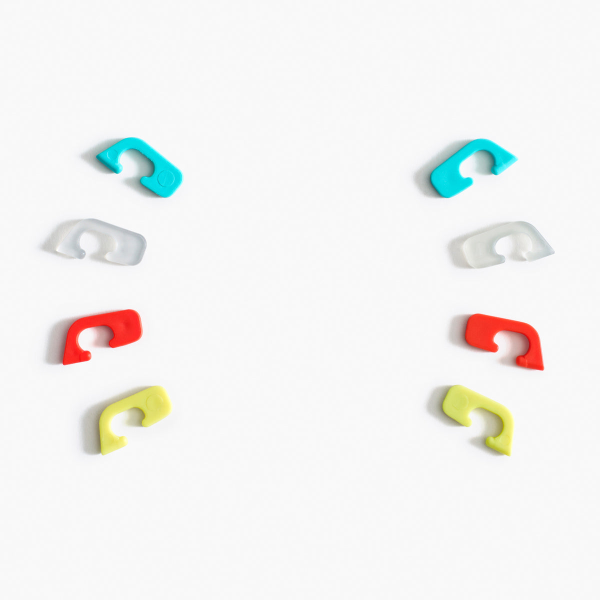 all four colours, pink, blue, yellow and clear hinges that customise the good citizens frames