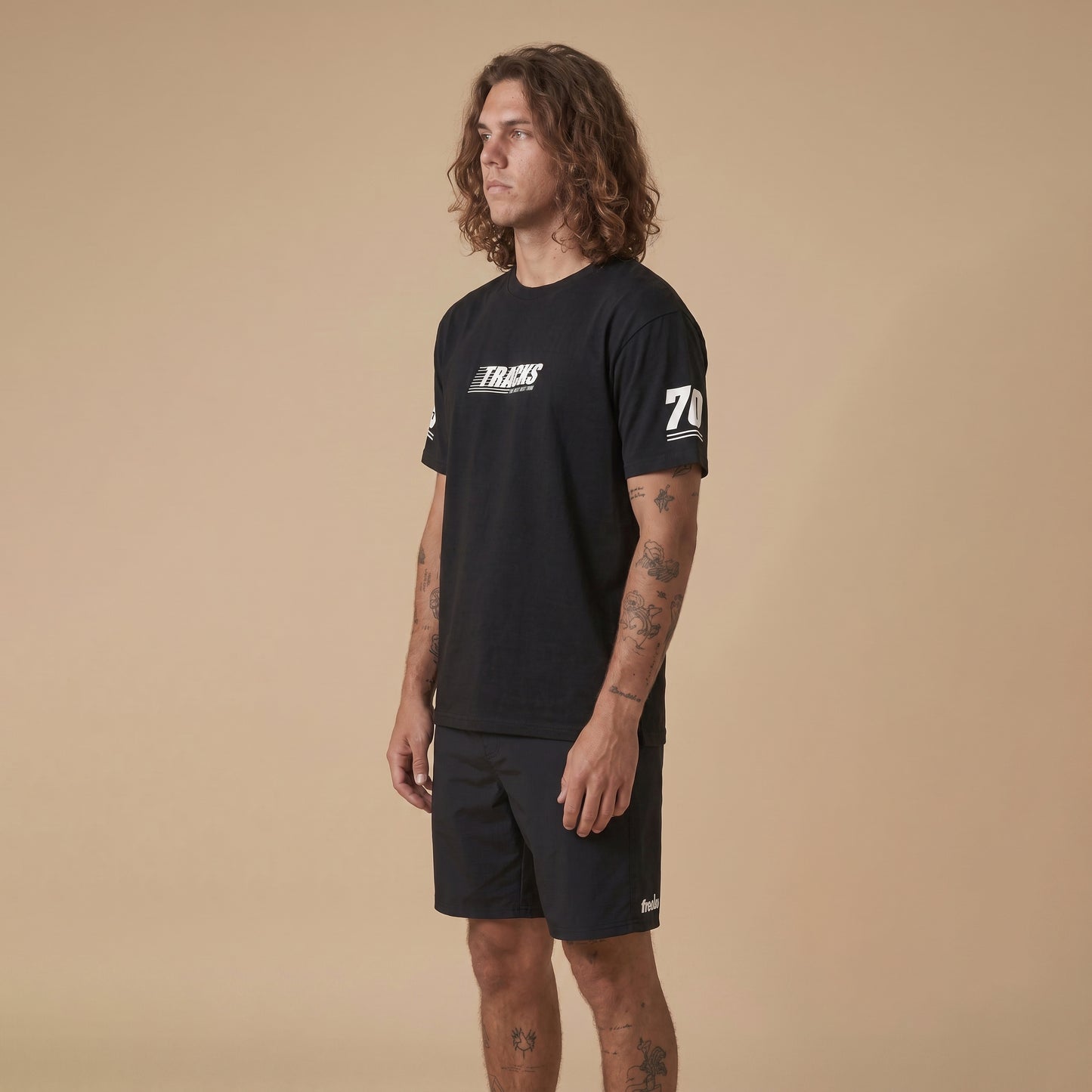 Logo Dash Tee, Black Tee