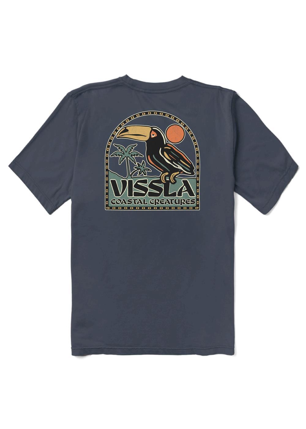 Vissla Perched Organic Blend SS Tee in Dark Denim