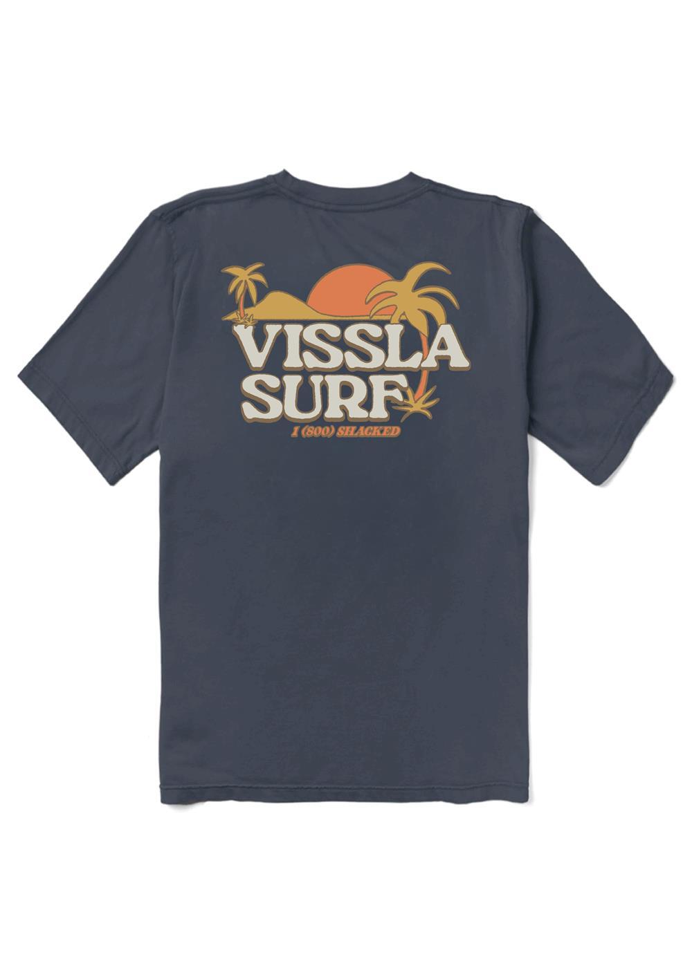 Vissla Shacked Organic Blend SS Tee in Dark Denim