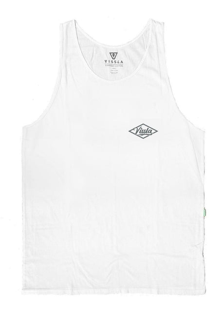 Vissla Corners Organic Blend Tank in White, view 2
