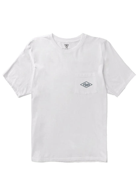 Vissla Corners Swell Vintage SS Pocket Tee in White, view 2