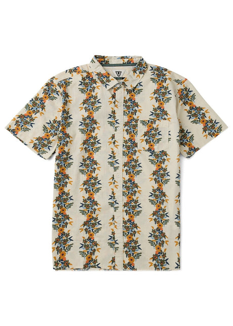 Vissla Voodoo Vines Hybrid Eco SS Shirt in Vintage White