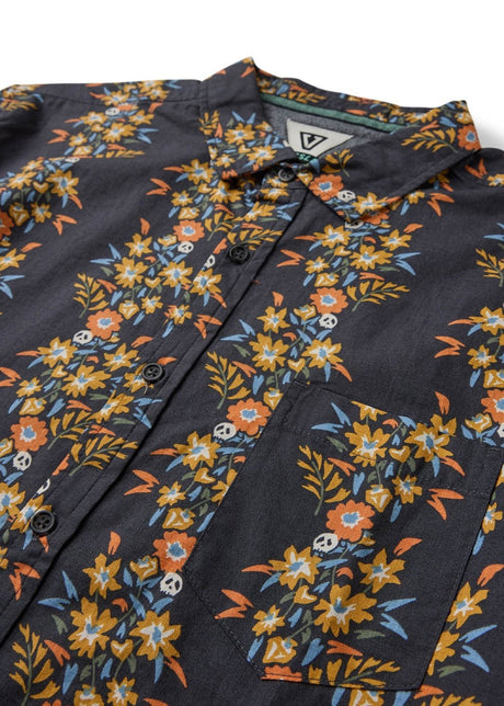 Vissla Voodoo Vines Hybrid Eco SS Shirt in Phantom, view 3