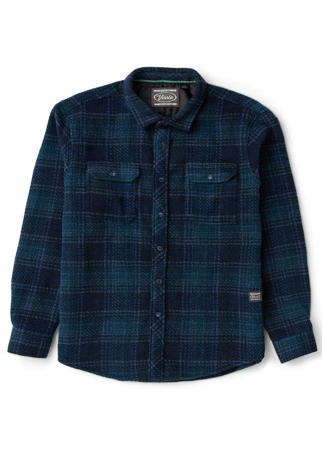 Vissla Creators Mind Games Eco Ls Flannel in Dark Naval