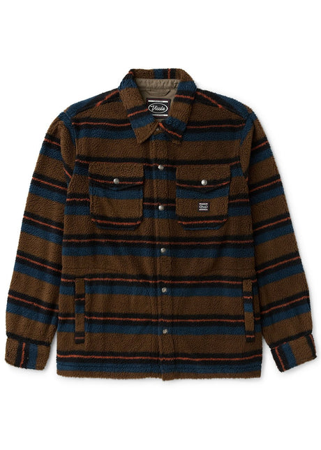 Vissla Peaks Sherpa Ao Eco Flannel Shirt in Dark Khaki