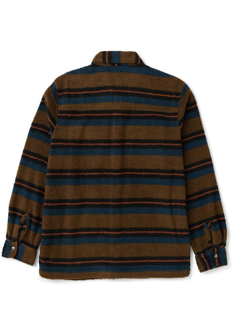 Vissla Peaks Sherpa Ao Eco Flannel Shirt in Dark Khaki, view 2