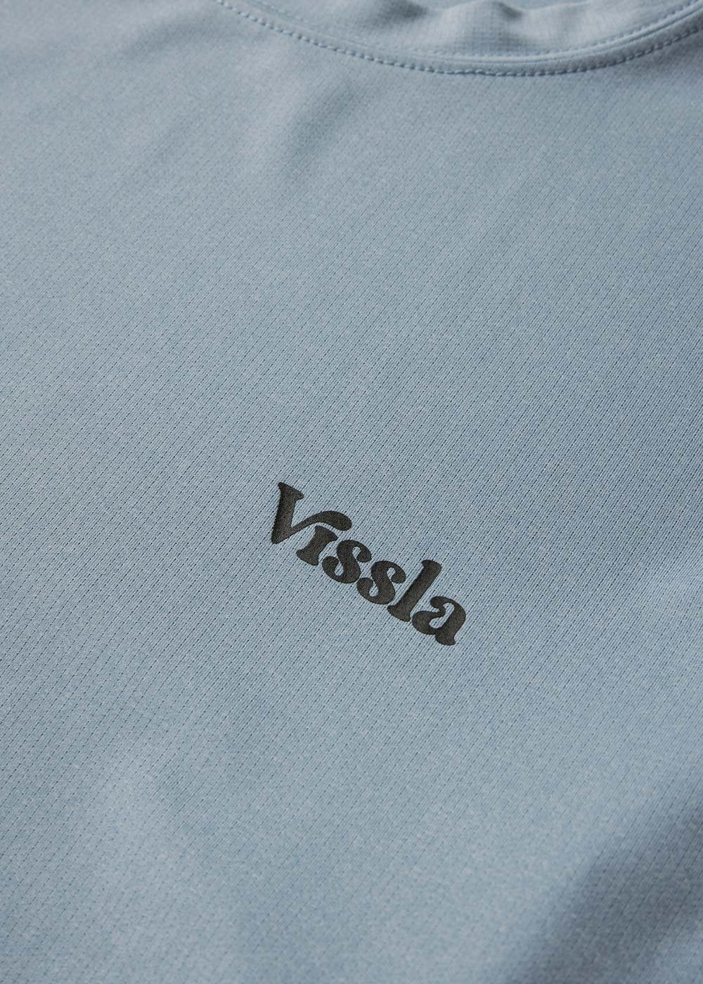 Vissla Pro Comp LS Sun Shirt in Faded Denim, view 4