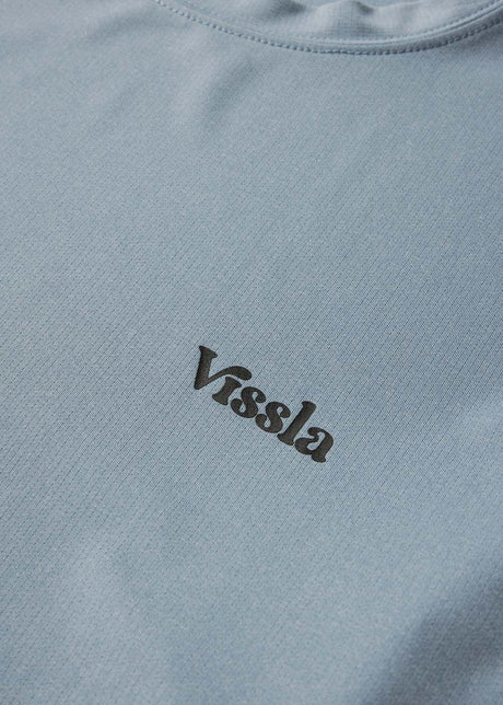 Vissla Pro Comp LS Sun Shirt in Faded Denim, view 4