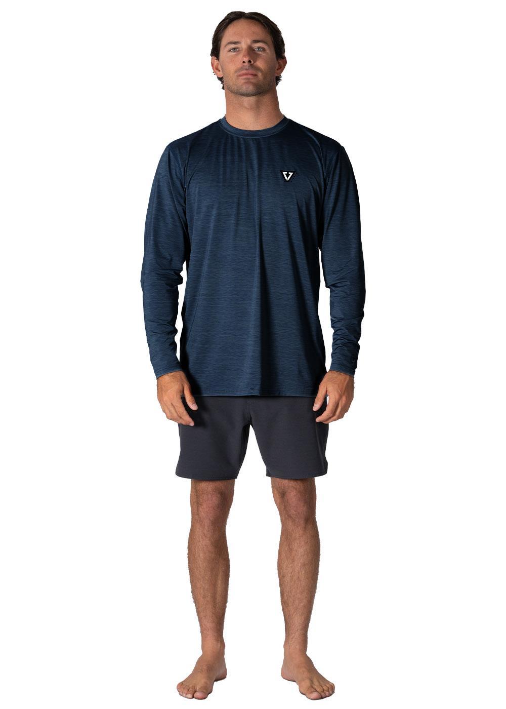 Vissla Twisted Eco Hooded LS Sun Shirt in Navy Heather