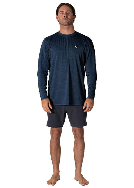 Vissla Twisted Eco Hooded LS Sun Shirt in Navy Heather