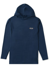 Vissla Twisted Eco Hooded LS Sun Shirt in Navy Heather, view 4