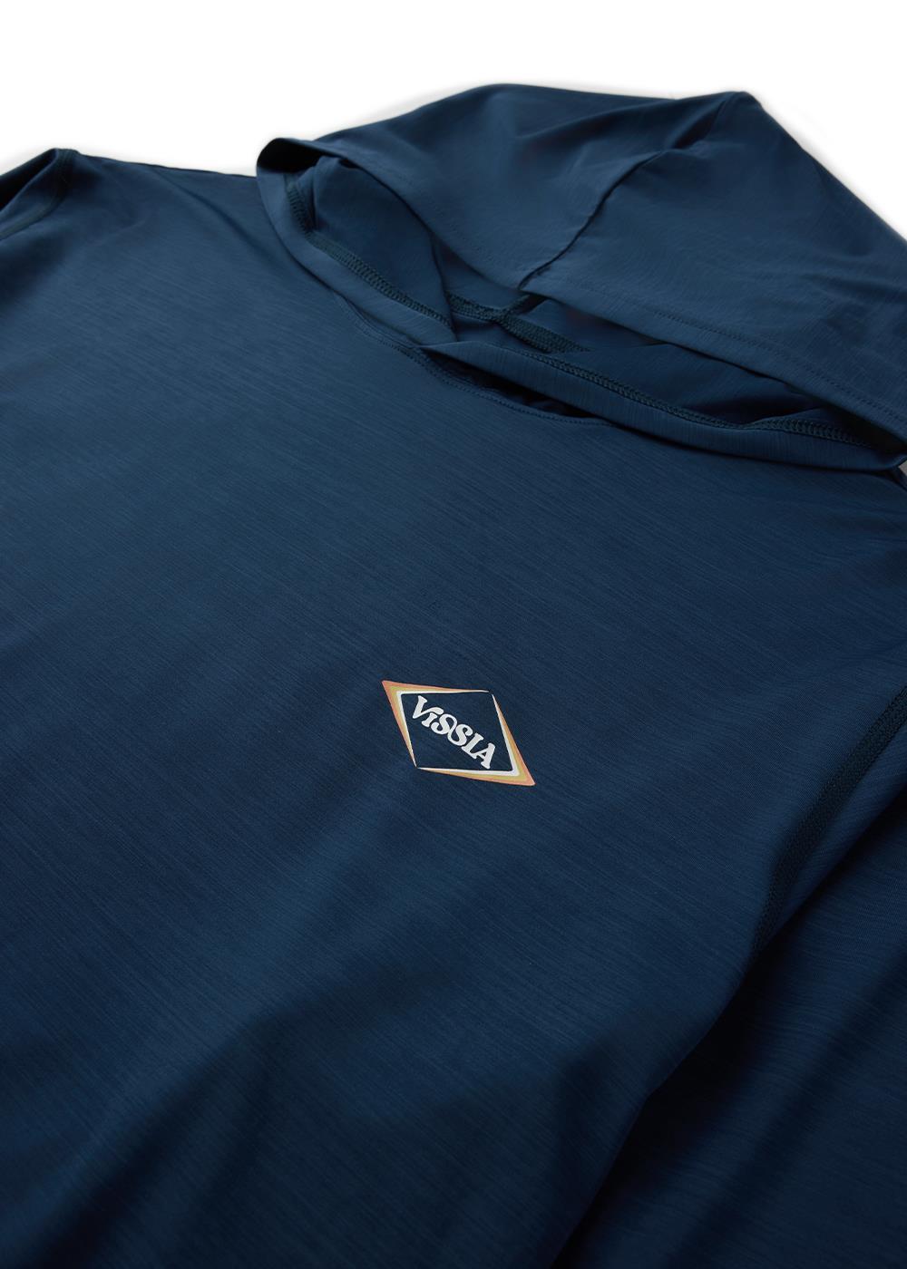 Vissla Twisted Eco Hooded LS Sun Shirt in Navy Heather, view 5