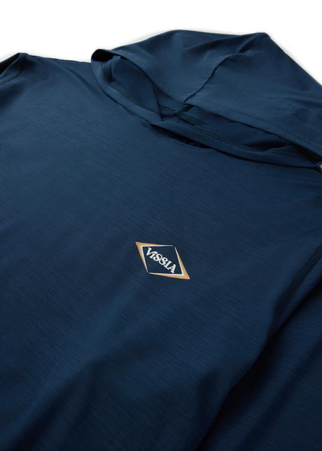 Vissla Twisted Eco Hooded LS Sun Shirt in Navy Heather, view 5