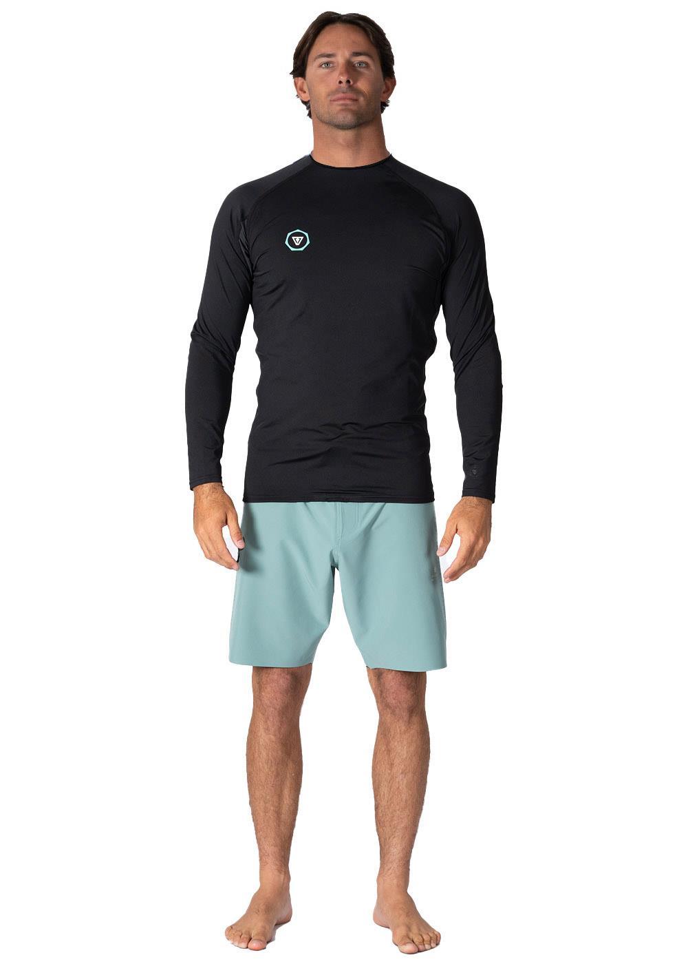 Vissla Warm Seas Eco LS Rash Guard in Black, view 3