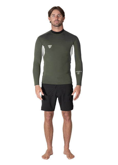 Vissla Natural Seas 1mm LS Jacket in Army, view 2