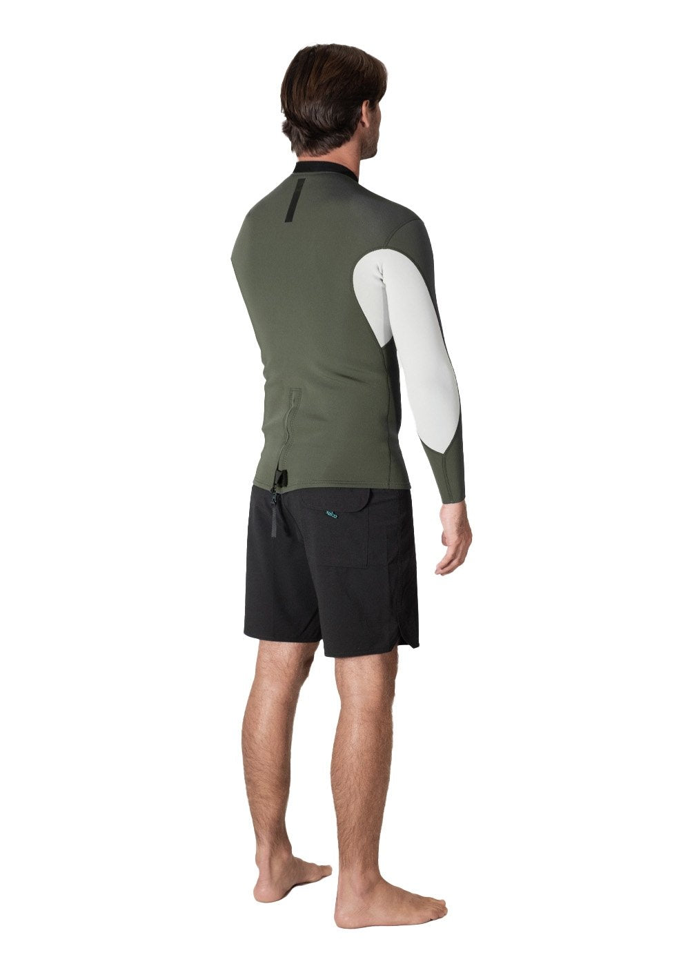 Vissla Natural Seas 1mm LS Jacket in Army, view 3