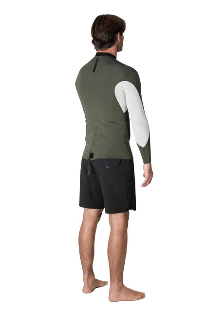Vissla Natural Seas 1mm LS Jacket in Army, view 4