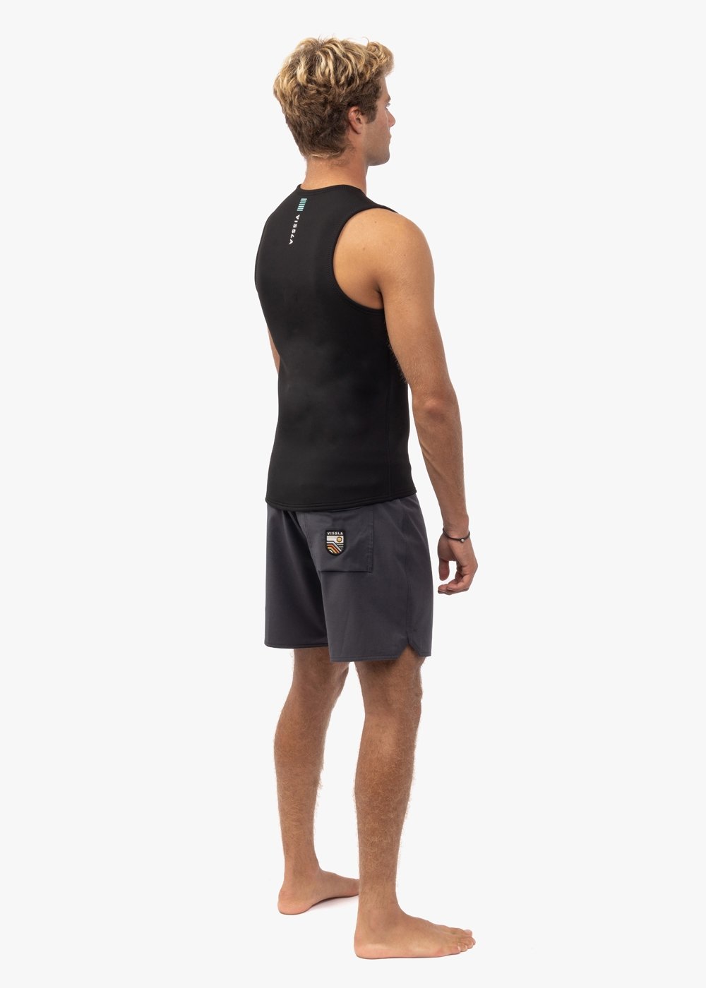 Vissla 7 Seas 2mm Front Zip Vest in Black, view 2