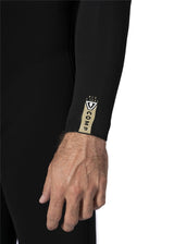 Vissla 7 Seas Comp 3/2 Full Chest Zip Wetsuit in Black, view 4