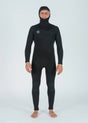 Vissla 7 Seas 4/3 Hooded Chest Zip Wetsuit in Black