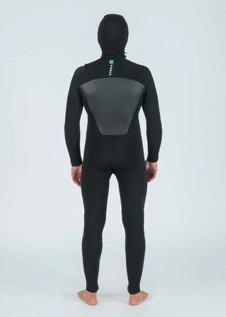 Vissla 7 Seas 4/3 Hooded Chest Zip Wetsuit in Black, view 2