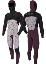 Vissla 7 Seas 4/3 Hooded Chest Zip Wetsuit in Black, view 6