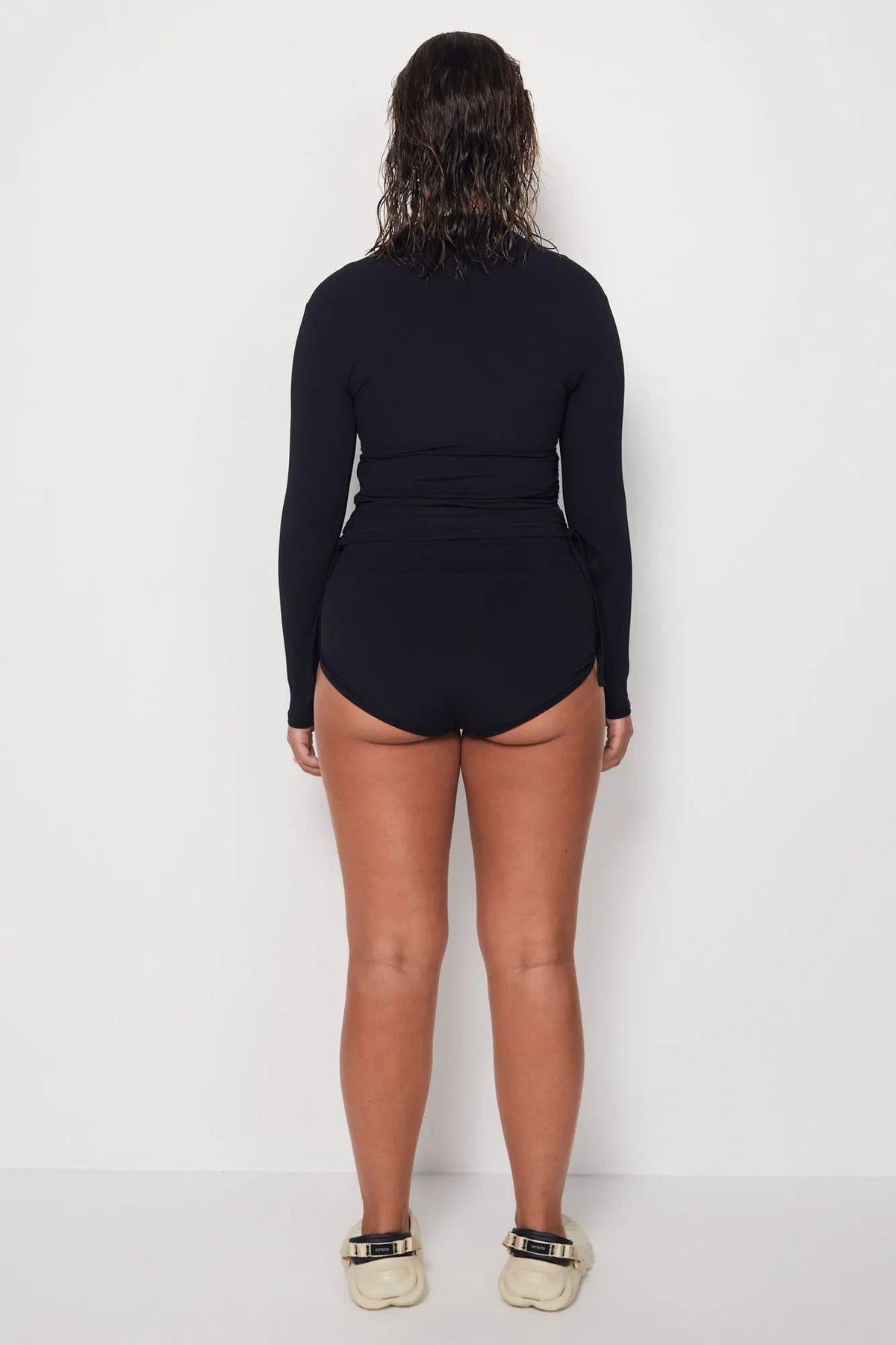 Ruched Rashguard - Black Rib Salt Gypsy