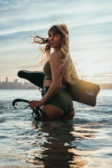 2mm Wetsuit Top for Women | Sleeveless | Olive Green